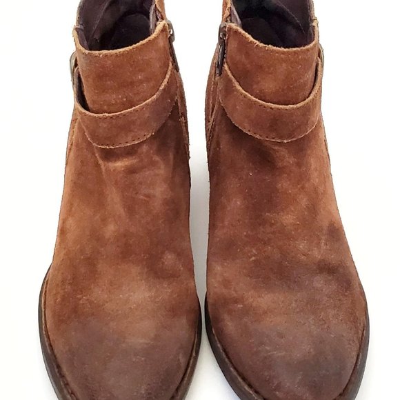 BORN Binghamton Tobacco Distressed Suede Booties F03726 | Ankle Boots in Rust - Picture 3 of 9